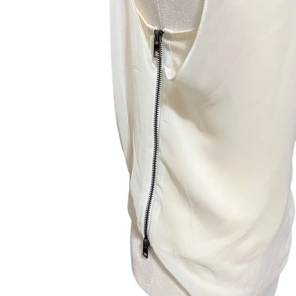 All Saints Draped Silk Sleeveless Top Sz Small 2 White. The Abi.